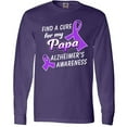 thumbnail image 3 of Inktastic Alzheimer's Awareness Find a Cure for my Papa Long Sleeve T-Shirt, 3 of 5