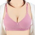 thumbnail image 4 of YWDJ Push up Bras for Women Plus Size Lounge Bras Wirefree Comfortable Bras Adjustable Straps Half Cup Wrap Bras Padded Plus Size Comfort Bras Solid Sleep Bras Pink S, 4 of 4