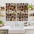 thumbnail image 2 of Brown Beige Kitchen Curtains Window Panels, Rustic Farmhouse Dog Paw Vintage Insulated Window Treatment Curtain, Grommet Curtains for Bedroom/Living Room/Bathroom, 2 Piece 52"Wx72"L, 2 of 8