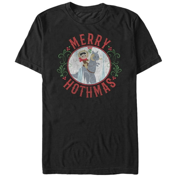 Men's Star Wars Christmas Merry Hothmas Graphic Tee Black 2X Large