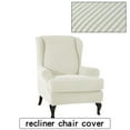 thumbnail image 2 of Sofa Covers Wing Chair Elastic Fabric Stretch Couch Slipcover Polyester Spandex Furniture Protector (White), 2 of 6