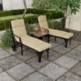 thumbnail image 3 of Jordan Manufacturing 72" x 22" Husk Texture Birch French Edge Outdoor Chaise Lounge Cushion with Ties and Hanger Loop, 3 of 14