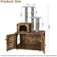 thumbnail image 2 of Recaceik Cat Litter Box Enclosure with Cat Tree, Hidden Cat Washroom Furniture with Divider, Wooden Cat House with Platform, Scratching Post & Soft Plush Perch, Pet Cabinet, Rustic Brown, Large, 2 of 5