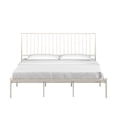 thumbnail image 3 of Weston Home Belisse Metal Platform King Bed with Curved Metal Headboard, White, 3 of 9