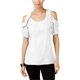 thumbnail image 1 of NY Collection Blusa de punto con volantes para mujer, blanca, extragrande NY Collection Tejer, 1 of 1