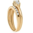 thumbnail image 3 of Pompeii 14k Yellow Gold 1ct Diamond Engagement Wedding Ring Set 3Stone Channel Set Round, 3 of 3