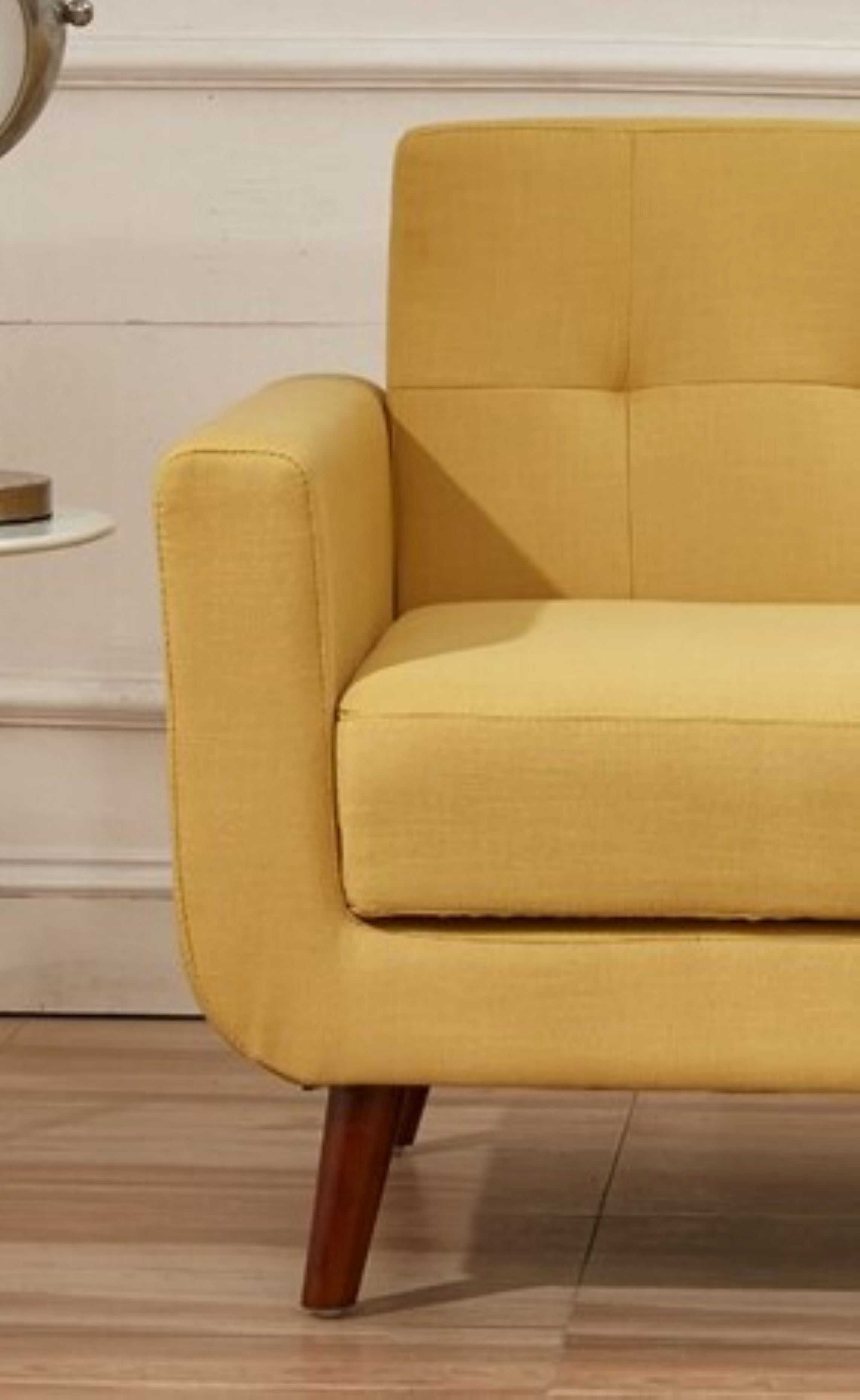 Uspridefurniture Zohaib 51'' Linen Square Arm Loveseat,Yellow