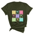 thumbnail image 1 of Plebaso T-Shirts de Pâques pour Femmes Manches Courtes Imprimés Graphiques Hauts Été Décontractés Amples, 1 of 6