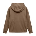thumbnail image 7 of Horkkom Zip Up Hoodie Women Drawstring Long Sleeve Solid Color Sweatshirt Hooded Casual Crewneck Sweatshirt, S-2XL, 7 of 7