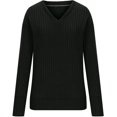thumbnail image 1 of Chandail Tricoté à Manches Longues et Col en V Décontracté pour Femmes, Classique, Extensible, Chaud pour l'Hiver, 1 of 5