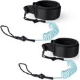 thumbnail image 1 of 2 Pieces Surf Board Leashes Coiled Leash SUP Leash Rope Paddle Board Surfboard Leash Surfing Leg Rope SUP Board Leash Surf Straps Stay on Board Ankle Strap Sup Ankle Accessory for Surfing, 1 of 7
