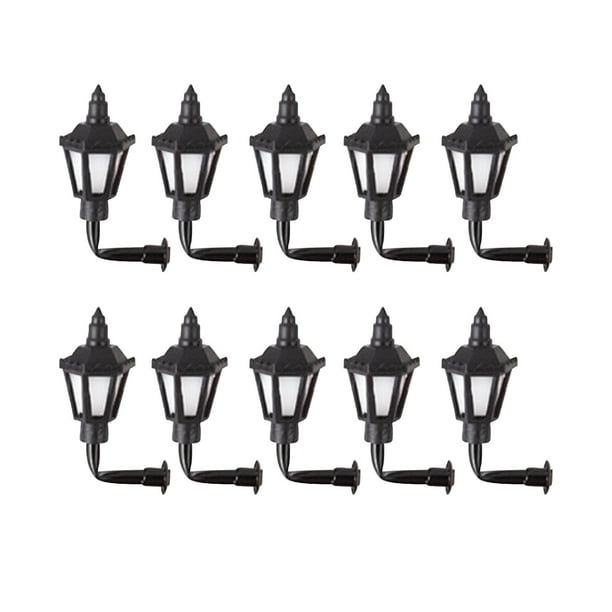 10 farolas en miniatura para decoración de caminos, faroles y faroles. luz calida