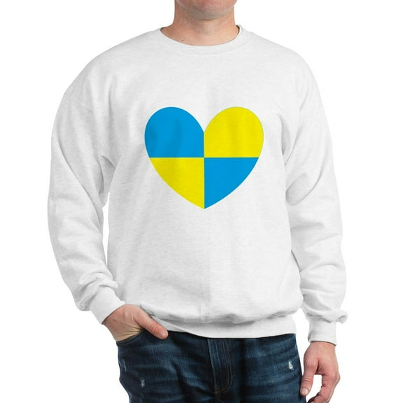 CafePress - I Stand With Ukraine Heart Sweatshirt - Crew Neck Sweatshirt