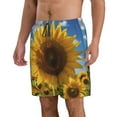 thumbnail image 2 of Pofeuu Sky Golden Sunflower Field Prin Men's Swim Trunks Quick Dry Bathing Suit Swimming Board Shorts Mesh Lining Beach Swimwear-3X-Large, 2 of 6