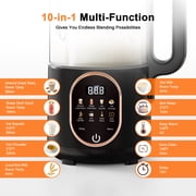 Luxmo 50oz Automatic Nut Milk Maker, Homemade Hot Soy Milk Almond Cow Maker Machine, 10-in-1 Plant-Based & Dairy-Free Beverage Oat Milk Maker with Delay Start, Keep Warm, Boil Water(1500ML)