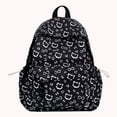 thumbnail image 6 of Cat Print School Backpack, Cute Aesthetic Backpack with Drawstring Side Pockets&Pendant, Lightweight Breathable Bookbag for Shopping Work Dating Daily Use, Black, 6 of 6