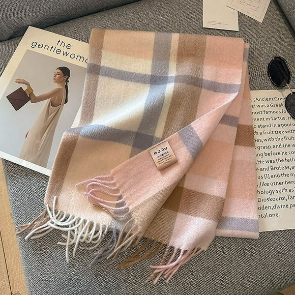 Autumn and Winter Australian wool pure wool scarf classic British scarf female unisex couple warm scarf