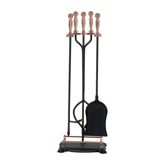 Juego de herramientas para chimenea Panacea Antique Metal Negro, 5 piezas