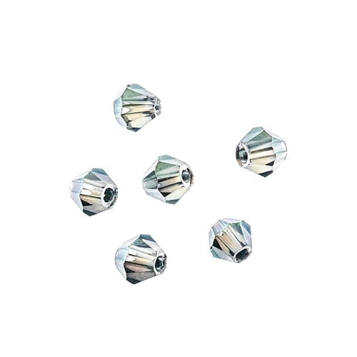 96pcs Crystal Lane DIY Bicone 7in 4mm Transparent Green Luster 2 glass bead Strands for Jewelry Making, DIY Crafts & Decorations