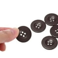 thumbnail image 4 of Uxcell Resin Sewing Buttons Round Flat 4-Hole Craft Buttons for Card Making Scrapbooking 10 Pcs Dark Brown 25mm, 4 of 5