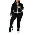 Haite Women Plus Size 2 Piece Tracksuit Crewneck Ladies Oversized Long