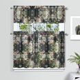 thumbnail image 2 of Pioneer Kitchen Curtains and Valance Set 36 Inch Tier Colorful Flowers 3 Pieces Set Dining Room Small Curtain Drapes Cafe Curtains Valance for Home Decor Rod Pocket, 2 of 6