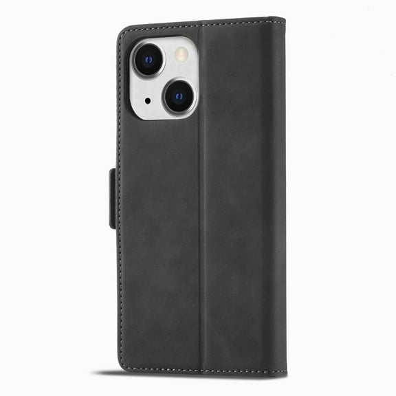 Dteck Flip Folio Case for iPhone 14 2022 Release, PU Leather Case with Magnetic Suction & Wallet [Card Slots Cash Pocket] Kickstand Anti-drop Full-protective Simple Style Case for Businessmen, Black