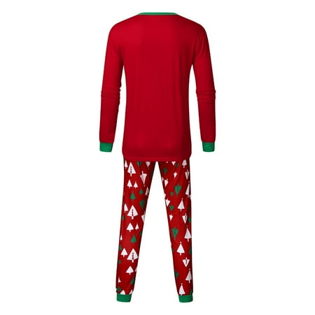 

Girl Clothes Christmas Man Daddy Cartoon Tree Print Top+Pants Family Clothes Pajamas