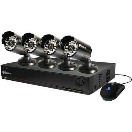 Swann Indoor/Outdoor SWDVK-410004-US 1000 4-Channel D1 DVR with 500GB HDD and 600 TVL Cameras, 4-Pack