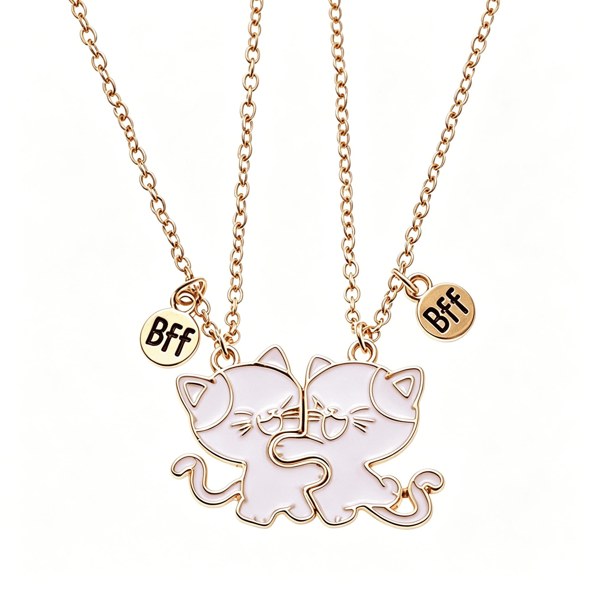 DESIGNICE Friendship Bff Necklace for 2 Cat Matching Couples Necklace Choker Kitty Best Friends Necklaces for Women Men Couple Jewelry Gift