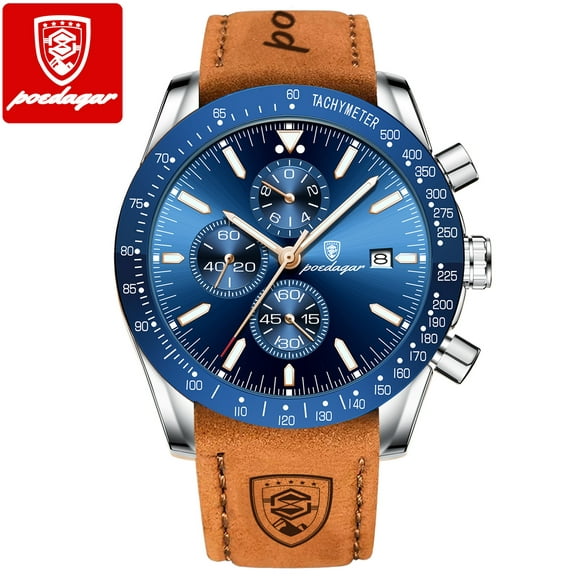 POEDAGAR Luxury Men's Ultra Thin Watches Waterproof Luminous Date&Week Stainless Steel Men Watch Business Quartz Male Watch Gift
