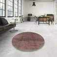 thumbnail image 4 of Ahgly Company Machine Washable Indoor Square Industrial Modern Velvet Maroon Purple Area Rugs, 5' Square, 4 of 7