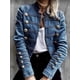 thumbnail image 2 of Abrigo vaquero vintage para mujer, nueva moda europea americana de otoño, top ajustado, chaquetas cruzadas elegantes que combinan con todo, 2 of 4