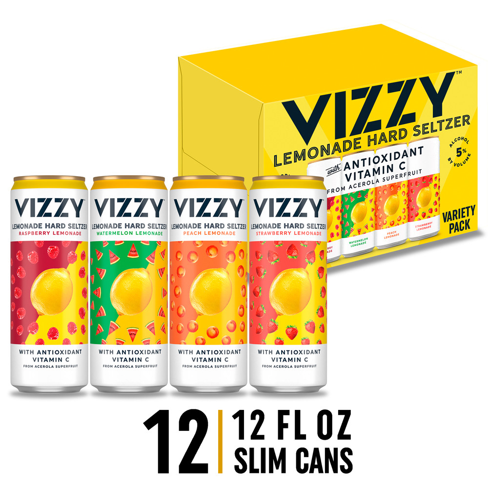 Vizzy Hard Seltzer Lemonade Variety Pack, Gluten Free Alcohol, 5 ABV
