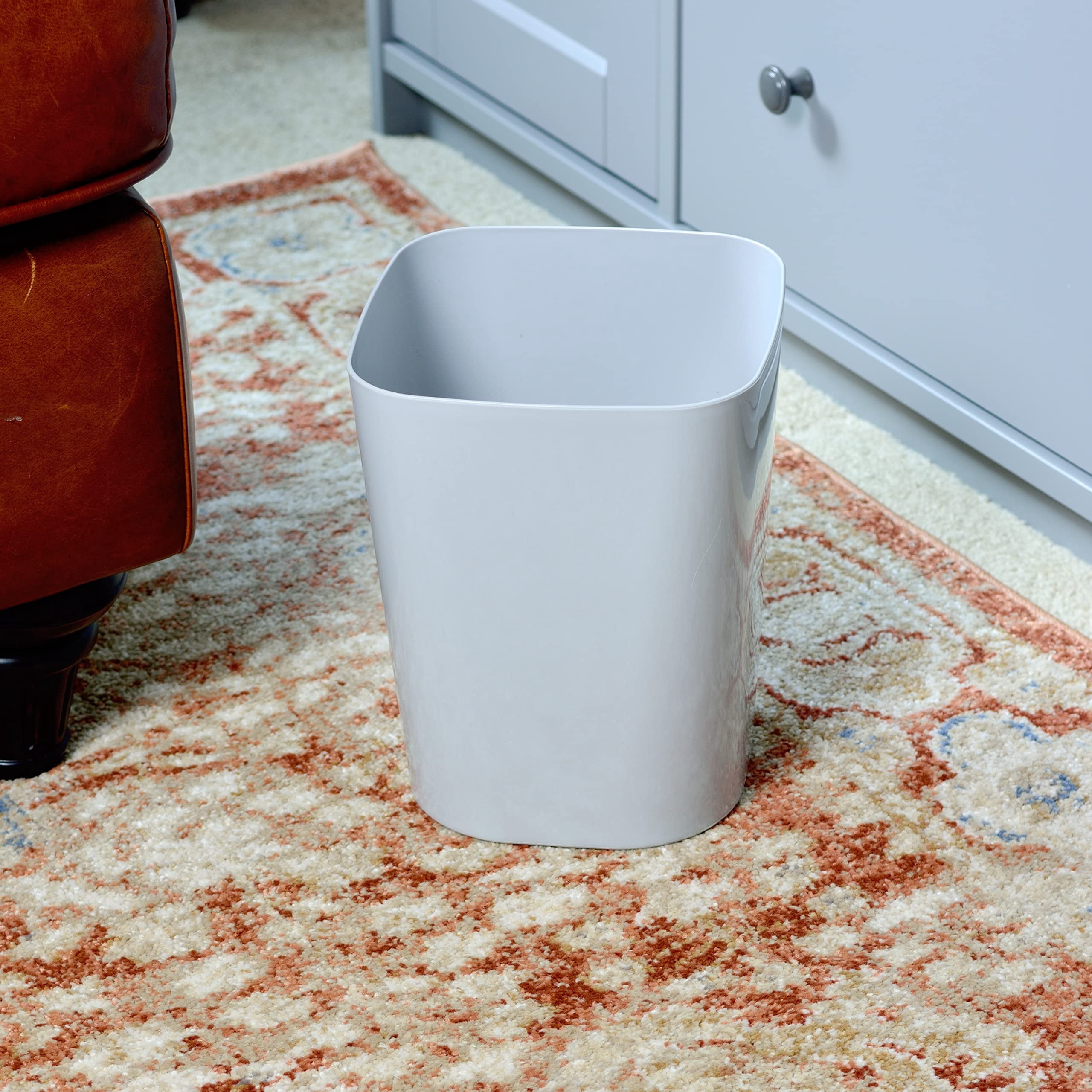 2 Pack 1.5 Gallon Slim Trash Can, Plastic Garbage Container Bin - View #3
