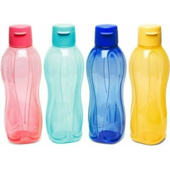 Tupperware Eco 750 ML Water Bottles Fliptop 4 Colour in 1 set (Multicolor )