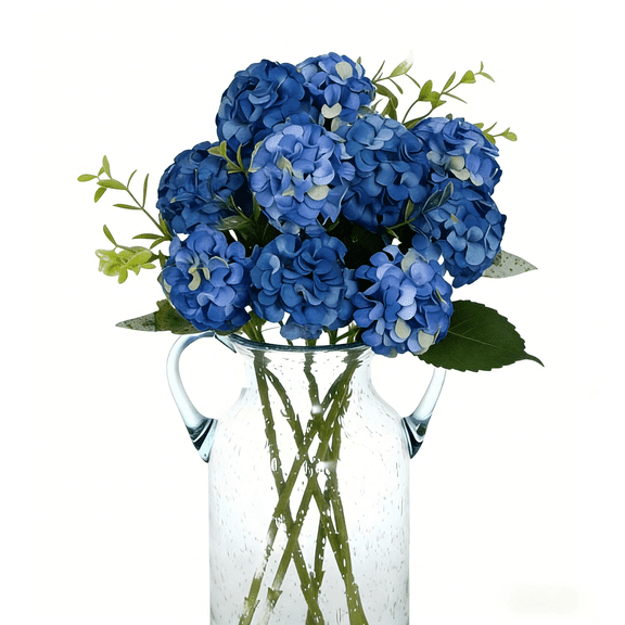 Clearance! Hydrangea Artificial Flowers for Outdoors Latex Real Touch Hydrangeas Lifelike Large Hydrangea Flowers for Home Decor Party Floral Arrangements Wedding Bouquets Outdoor Decor Blue 1PCS