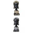 thumbnail image 1 of estatua africana 2 estatuas de cabeza de mujer africana novedosas, estatuilla de dama femenina Fanmusic estatua africana, 1 of 7