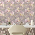 thumbnail image 2 of Ambesonne Peony Peel & Stick Wallpaper for Home, Delicate Floral Scene Print, 13"x72", Pale Lilac Mustard, 2 of 5