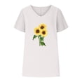 thumbnail image 4 of Busydd Womens Tops Summer Casual V Neck Blouses Fashion Floral Print Tee Tops Loose Comfy Short Sleeve T Shirts Stylish Flowy Basic Going Out Tops Cotton Linen Shirts, 4 of 4