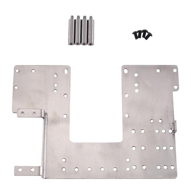 Placa superior de segundo piso de acero inoxidable de metal para actualizaciones de piezas de tractor de camión RC 1/14, como se muestra, como se muestra