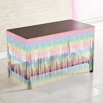 NICEXMAS Multicolor Gradient Table Skirt for Party Decoration Soft Comfortable Fabric