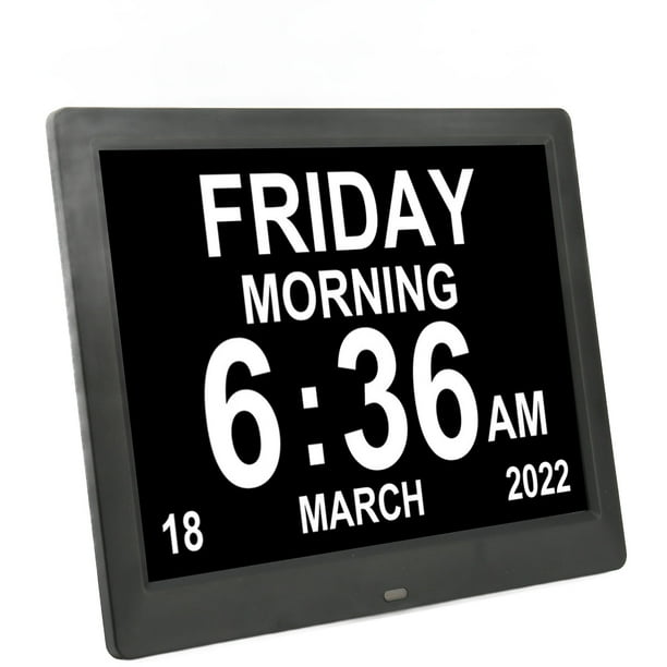 Reloj con calendario de día digital, Calendario de día digital de 8,7 pulgadas Reloj con calendario digital Reloj digital impulsado por el rendimiento