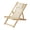 Cream, variant on Wooden Patio Lawn Deck Chairs Outdoor Camping Sling Chairs with 4 Adjustable Position,Bamboo Deck Chaise Chair Sun Lounger for Poolside Balcony