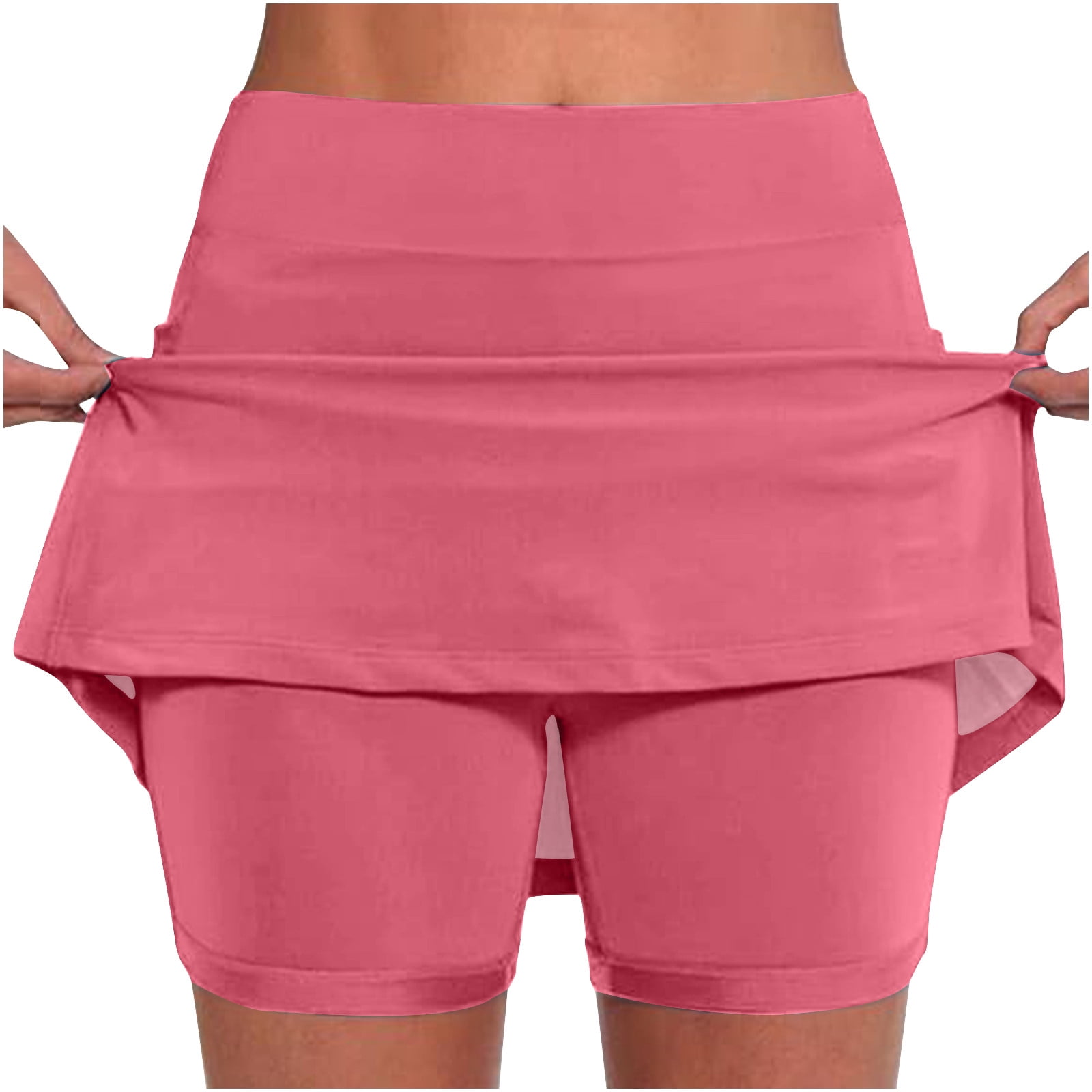 Yoga Trendz Women's Pink Skirt - Gauze & Cotton Blend With Drawstring (Lightweight & Comfortable)