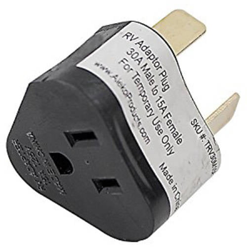 30-Amp Male Plug to 15-Amp RV Female Connector RV Lighted Adapter T 30AMP t...