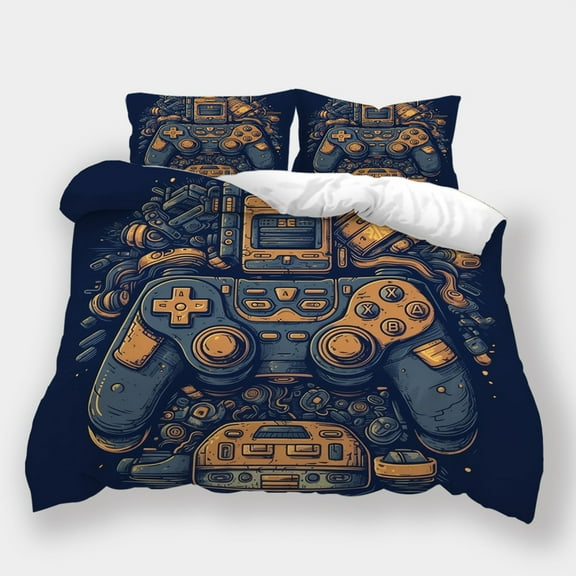 Game Theme Duvet Cover Set Game Handle Printed Bedspreads Boys Girls Cool Bedroom Decor,California King (98"x104")