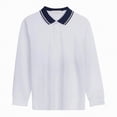thumbnail image 5 of NIEWTR Boys Athletic Pullover Polo Shirt Long Sleeve Lightweight Fabric for Hiking Running and Jogging Activities（A-Dark Blue,6-7 Years), 5 of 5