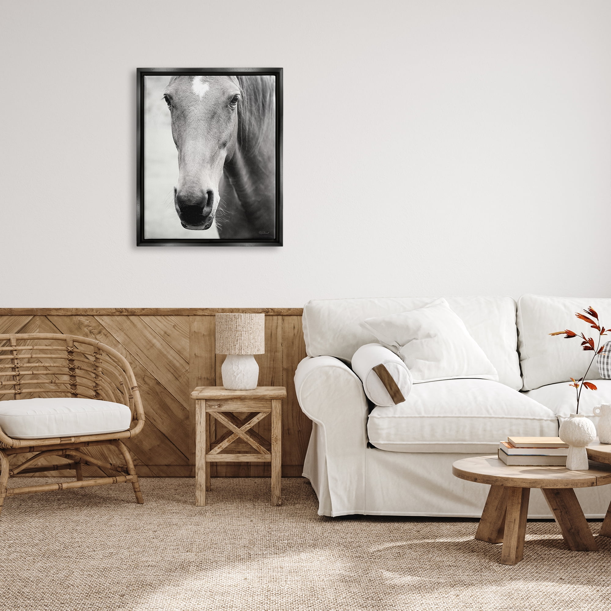 Stupell Industries Moke Lake Horse Photography Animals & Insects Photography Black Floater Framed Art Print Wall Art, 25 x 31