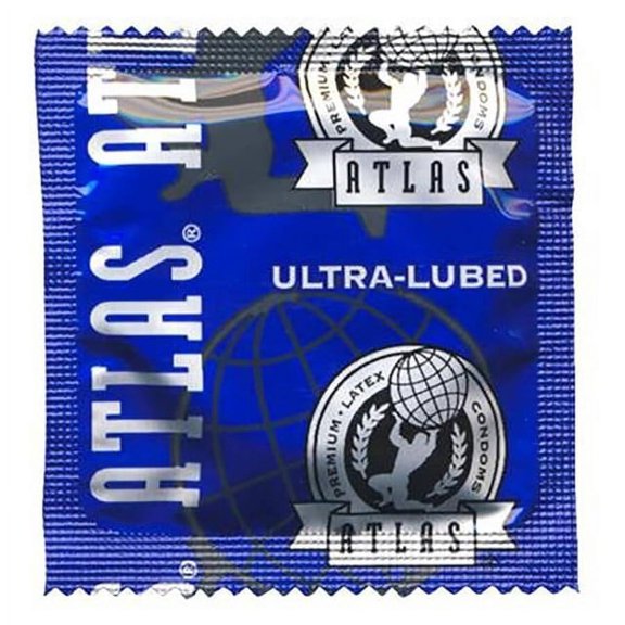 Atlas Ultra Lubed Condom Bundle with Brass Lunamax Case, Extra Lubricated Latex Condoms-24 Count